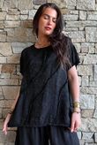 Lalli Damask Asymmetric Panel Top Black